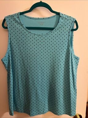 Appleseeds Polka Dot Tank Top in Aqua